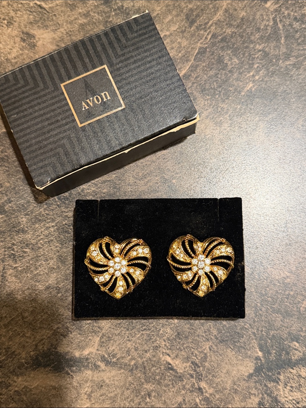 Vintage Avon 1994 Clip-on Heart Earrings